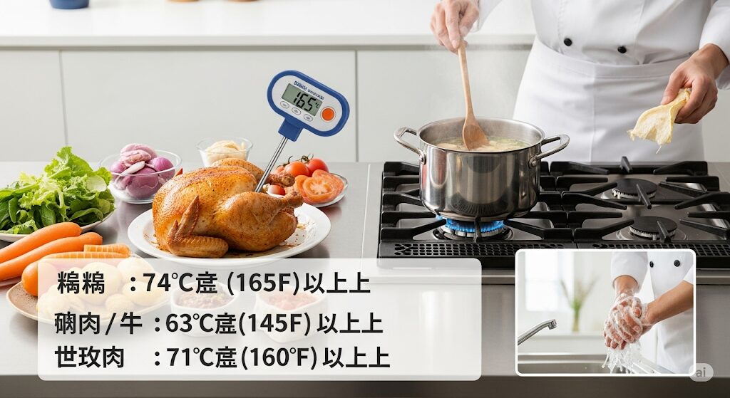 食中毒を防ぐための正しい加熱方法