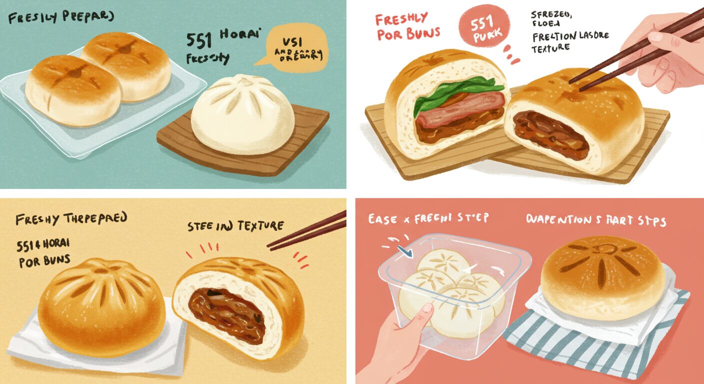 551蓬莱の豚まんを冷凍で長く楽しむ！日持ちのコツと活用法