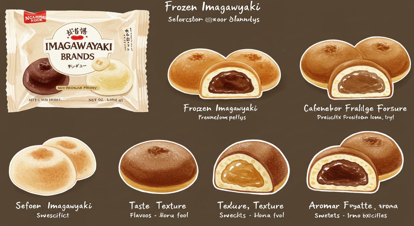 美味しい冷凍今川焼きの比較：あずき、カスタード、チョコ、クリームチーズ