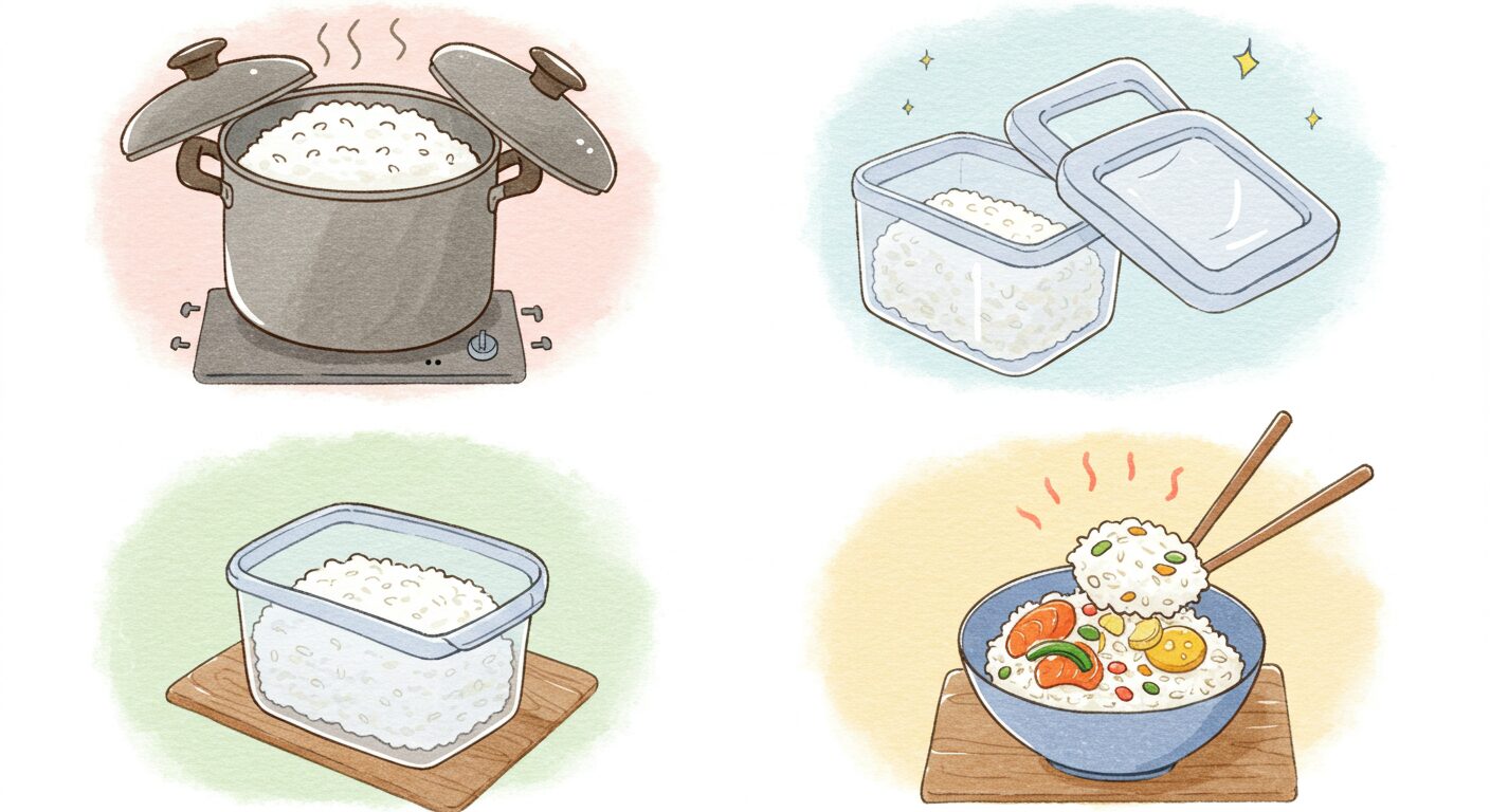 アルミホイルでご飯を冷凍するシンプルな方法
